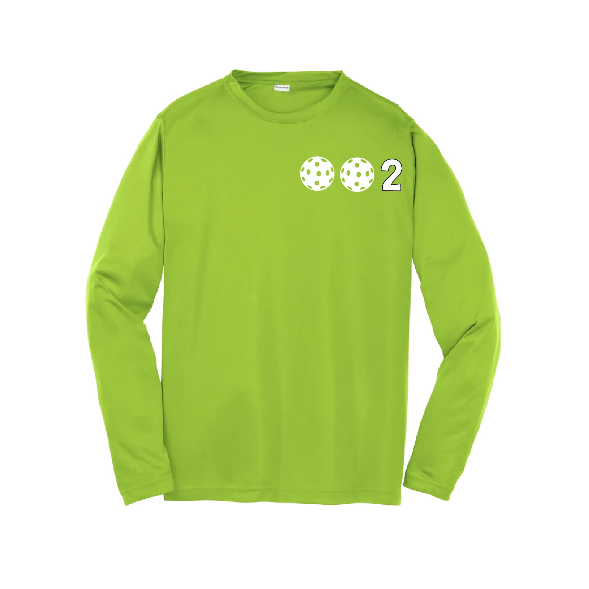 002 Pickleball (Colors Yellow Green White) | Youth Long Sleeve Pickleball Shirts | 100% Polyester
