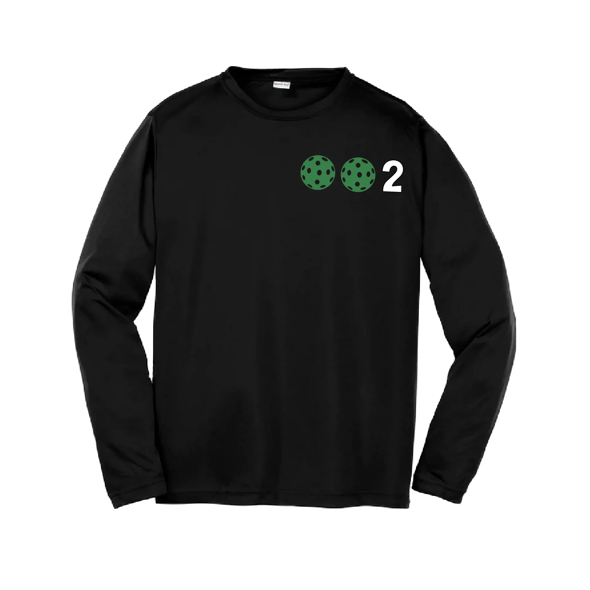 002 Pickleball (Colors Yellow Green White) | Youth Long Sleeve Pickleball Shirts | 100% Polyester