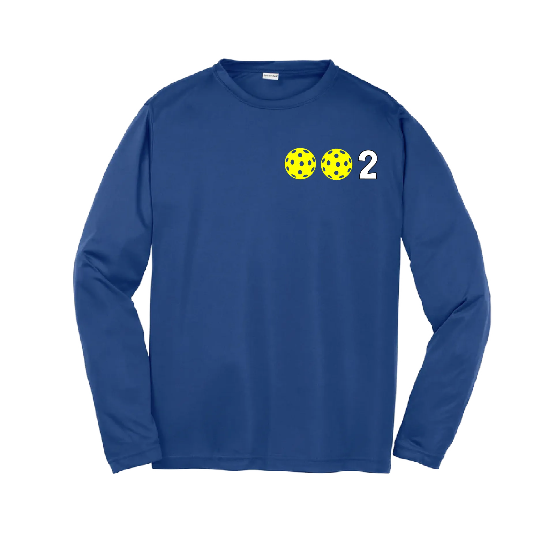 002 Pickleball (Colors Yellow Green White) | Youth Long Sleeve Pickleball Shirts | 100% Polyester