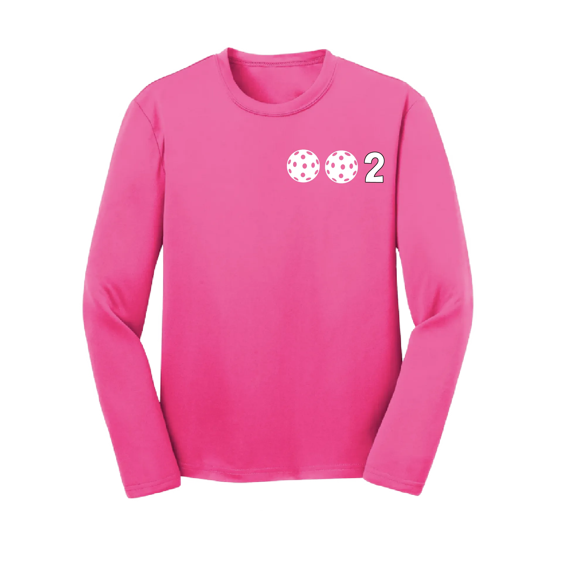 002 Pickleball (Colors Yellow Green White) | Youth Long Sleeve Pickleball Shirts | 100% Polyester
