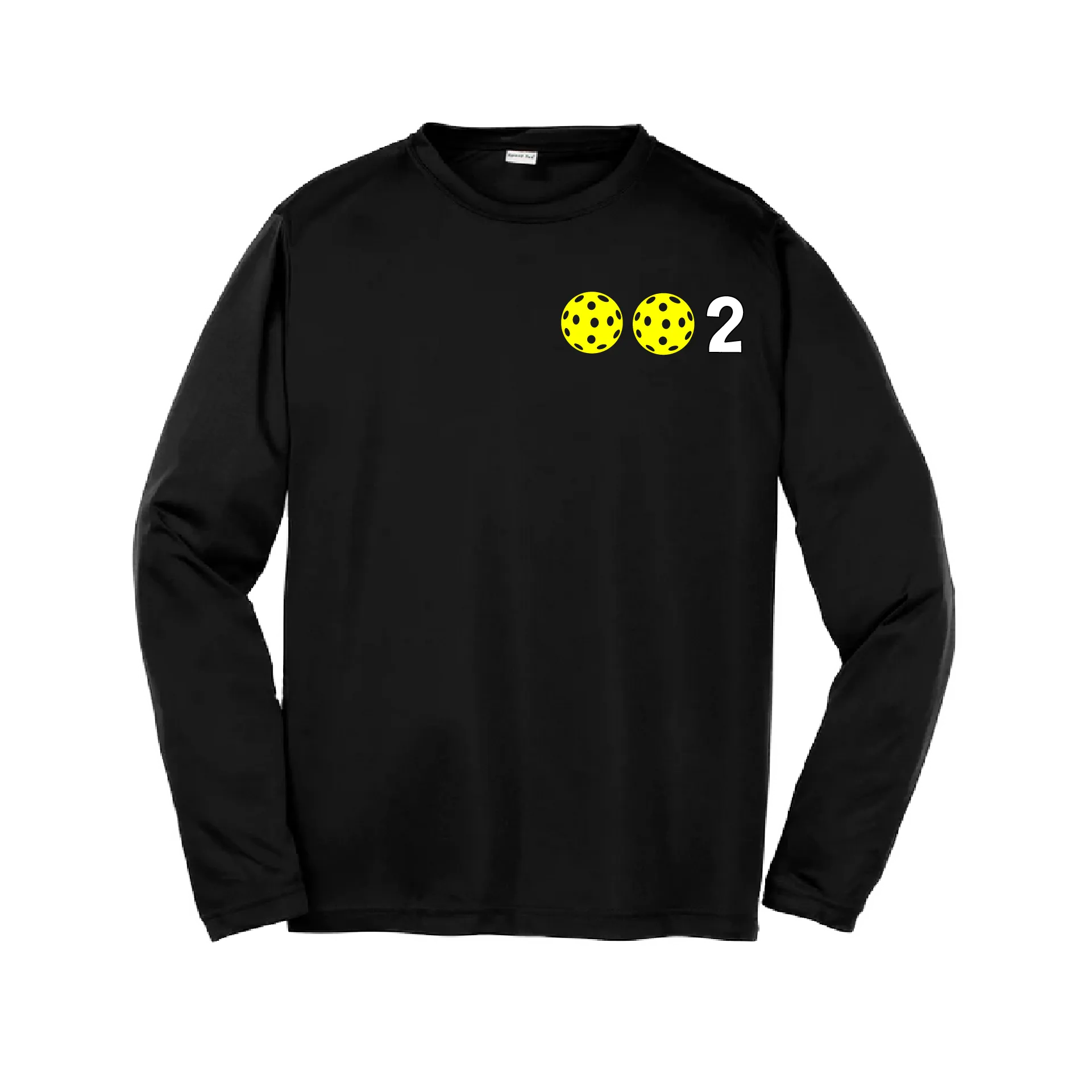 002 Pickleball (Colors Yellow Green White) | Youth Long Sleeve Pickleball Shirts | 100% Polyester