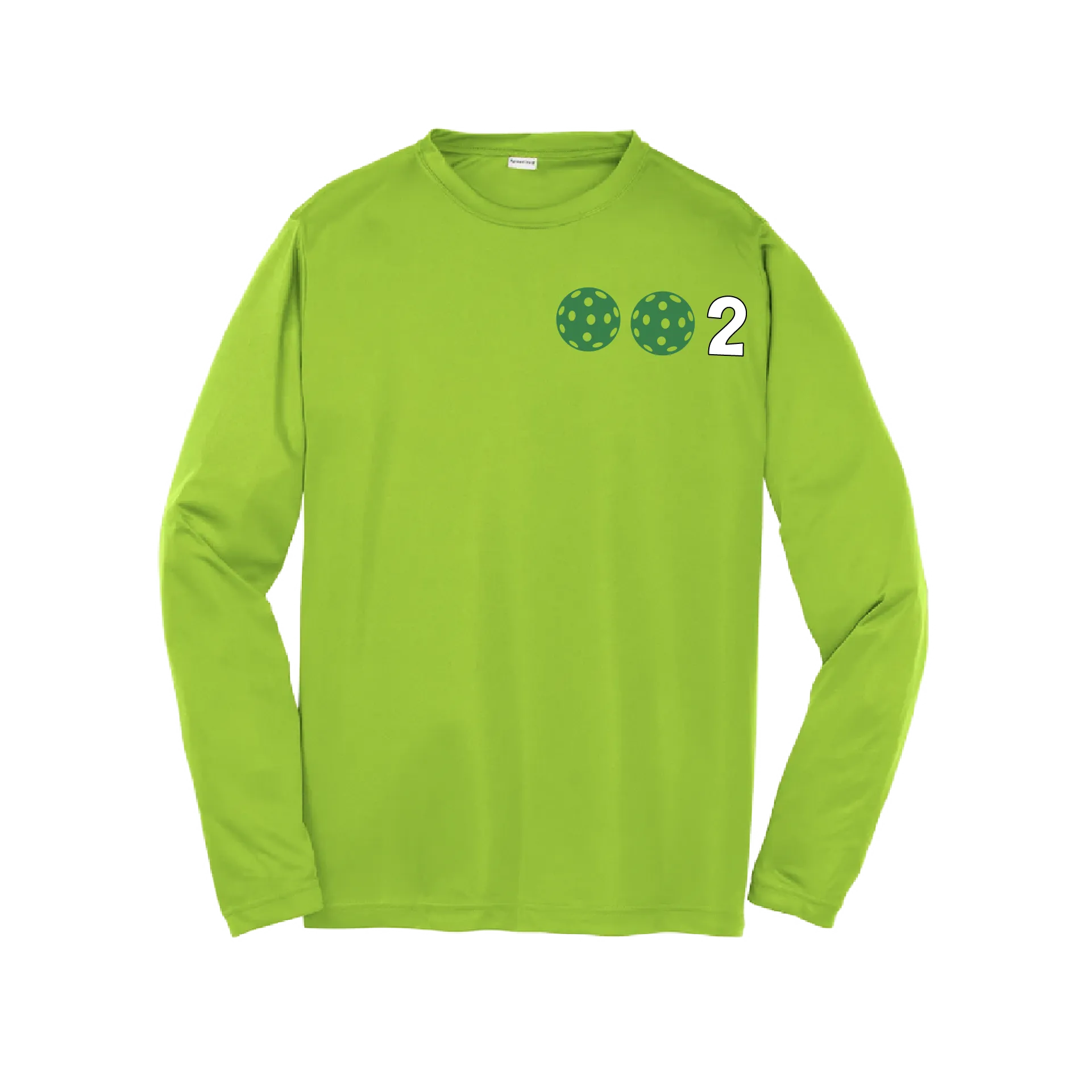 002 Pickleball (Colors Yellow Green White) | Youth Long Sleeve Pickleball Shirts | 100% Polyester