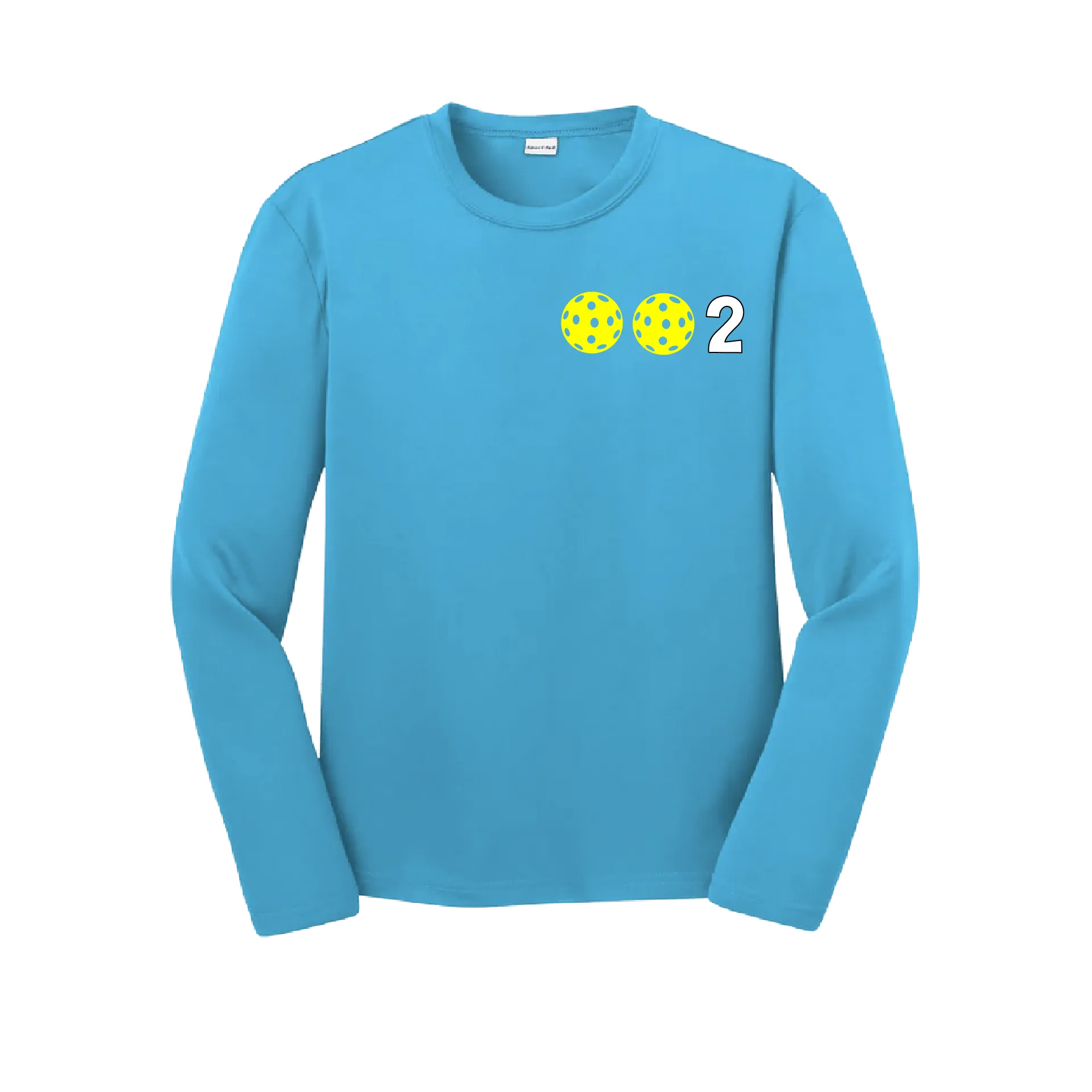002 Pickleball (Colors Yellow Green White) | Youth Long Sleeve Pickleball Shirts | 100% Polyester