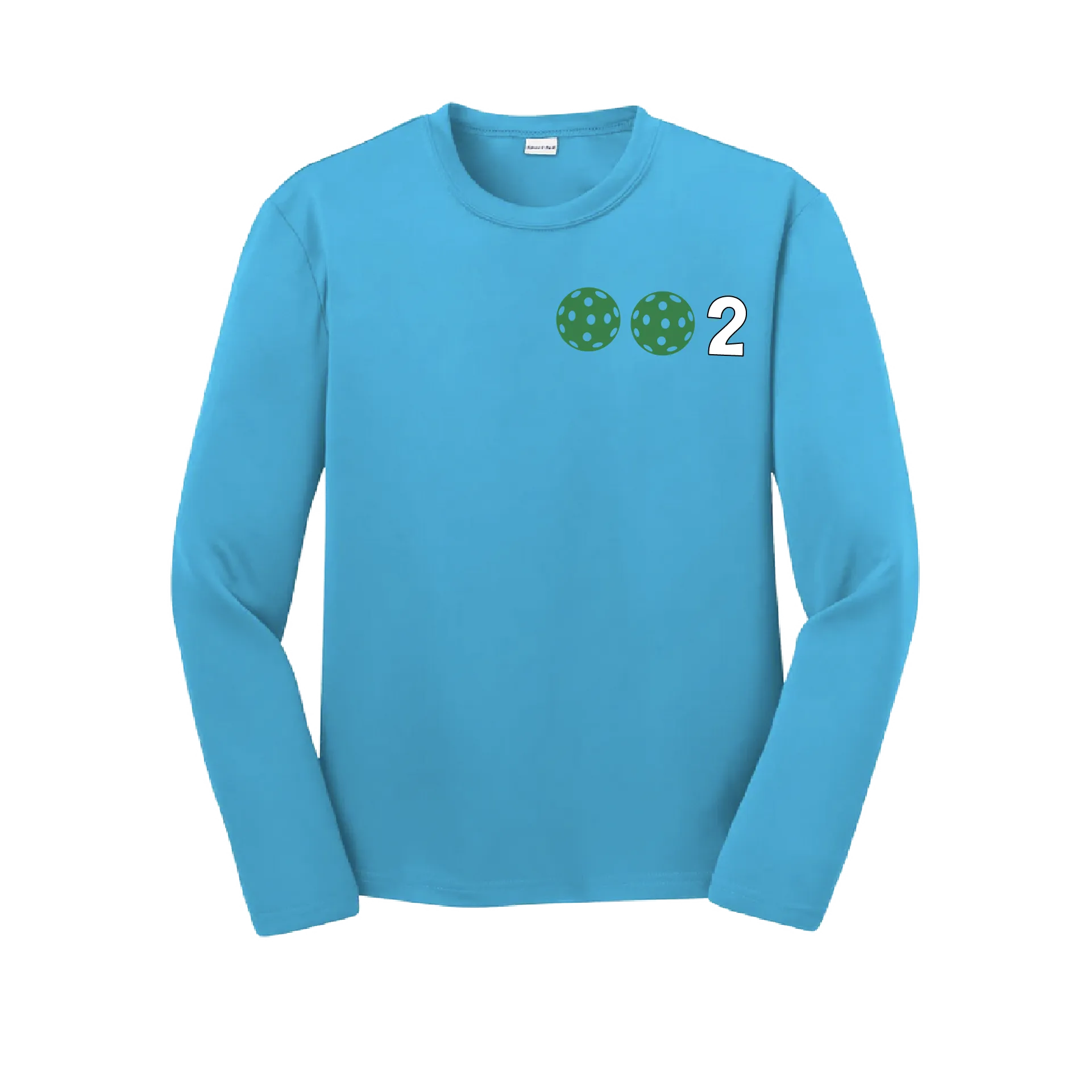 002 Pickleball (Colors Yellow Green White) | Youth Long Sleeve Pickleball Shirts | 100% Polyester