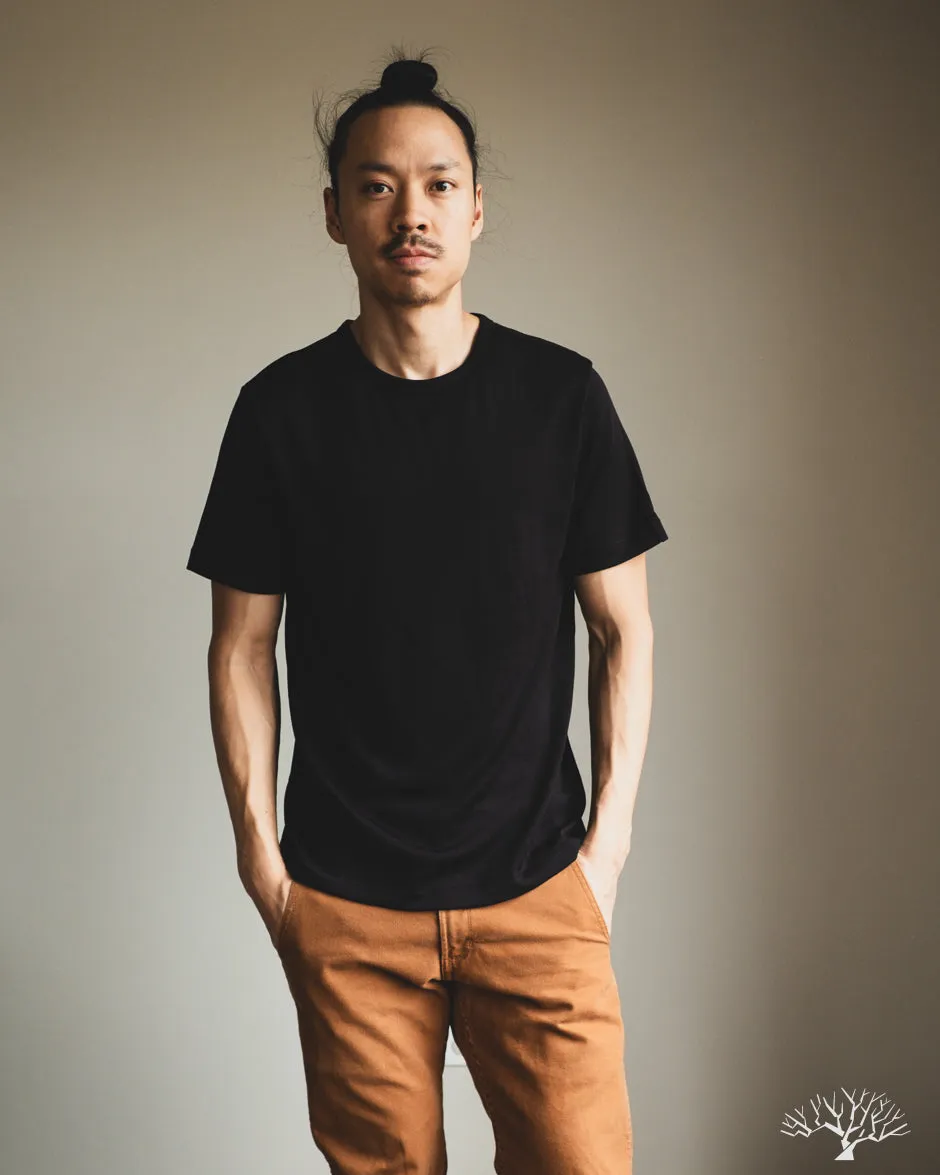 2W15 Merino Wool Loopwheel Tee - Black
