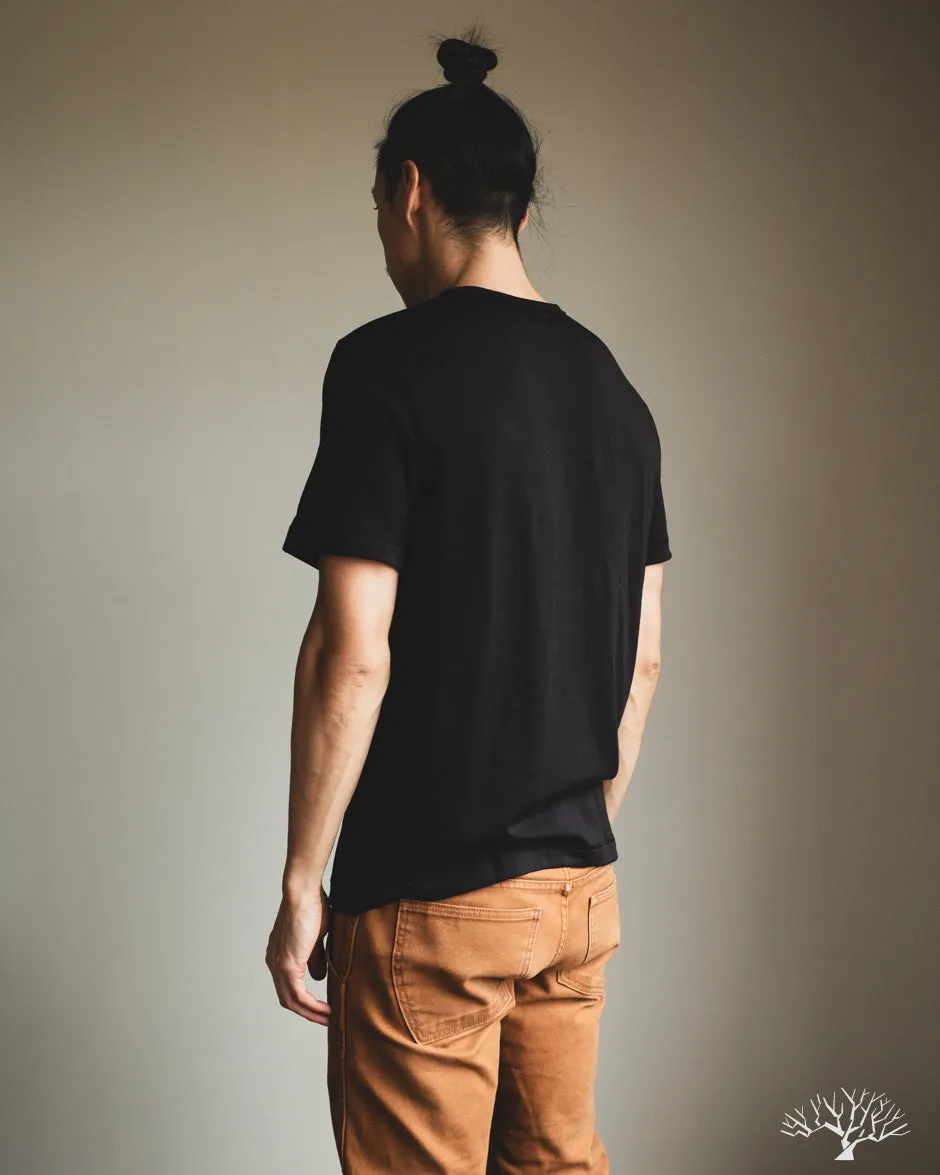 2W15 Merino Wool Loopwheel Tee - Black