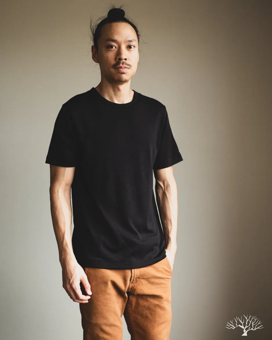 2W15 Merino Wool Loopwheel Tee - Black