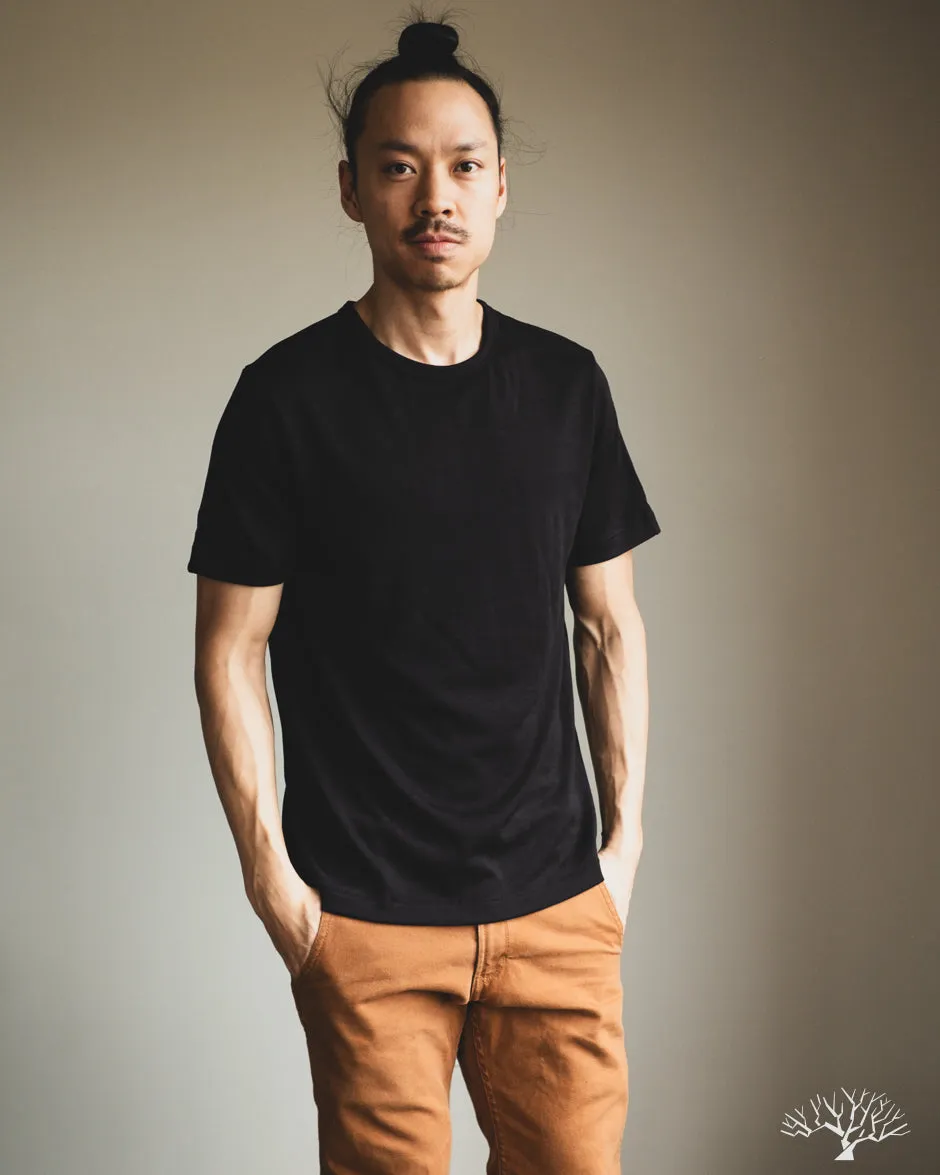 2W15 Merino Wool Loopwheel Tee - Black