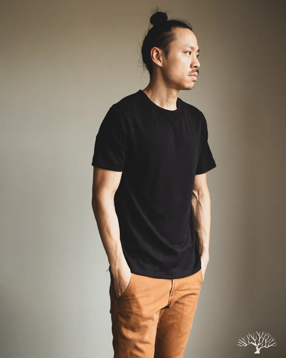 2W15 Merino Wool Loopwheel Tee - Black