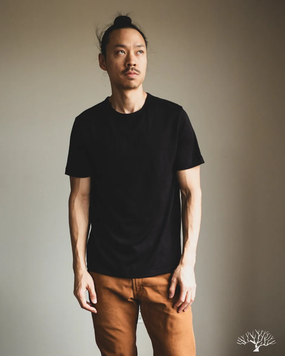 2W15 Merino Wool Loopwheel Tee - Black