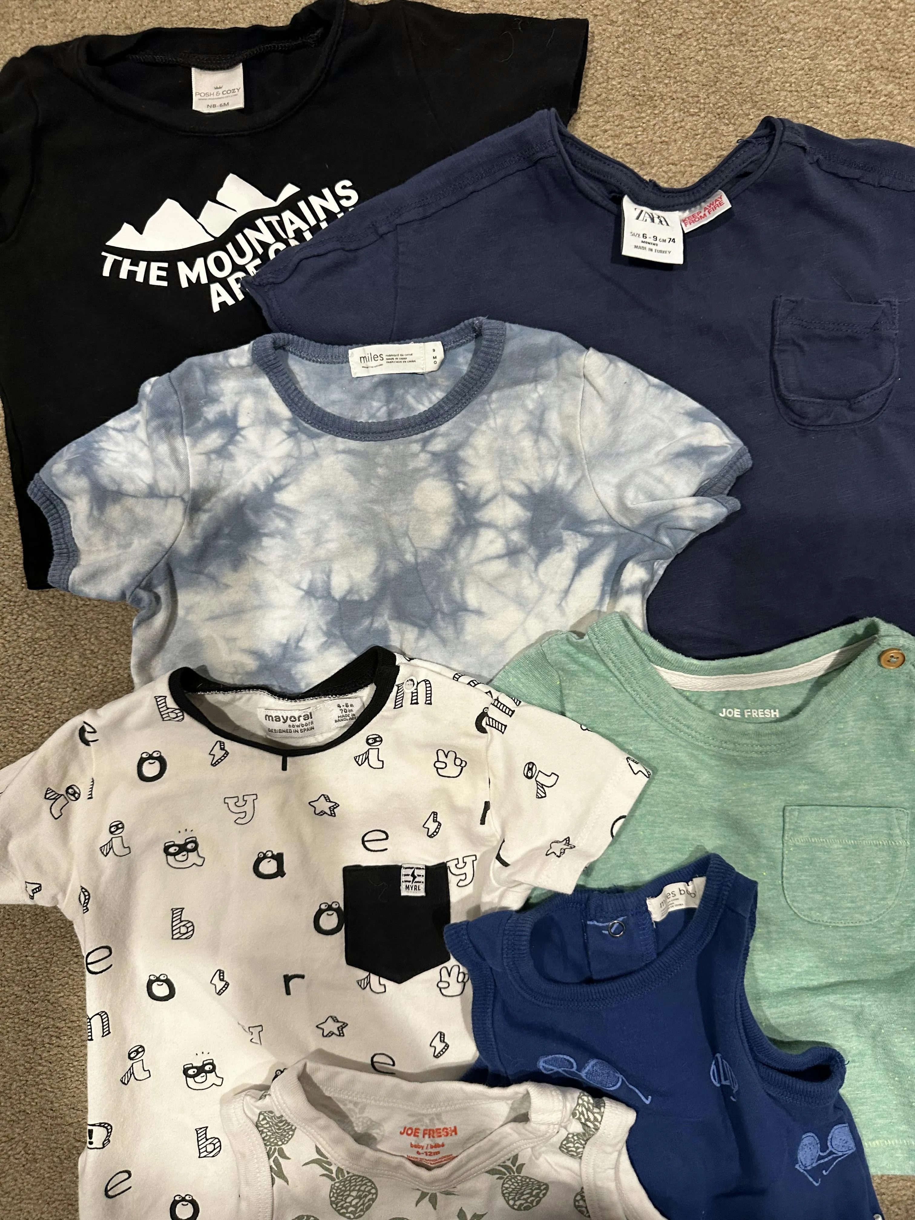 3-9 months tshirt Bundle, Kids 6 Month (3-6M)