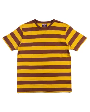 40's Biker Hoop Tee - Mustard & Eggplant