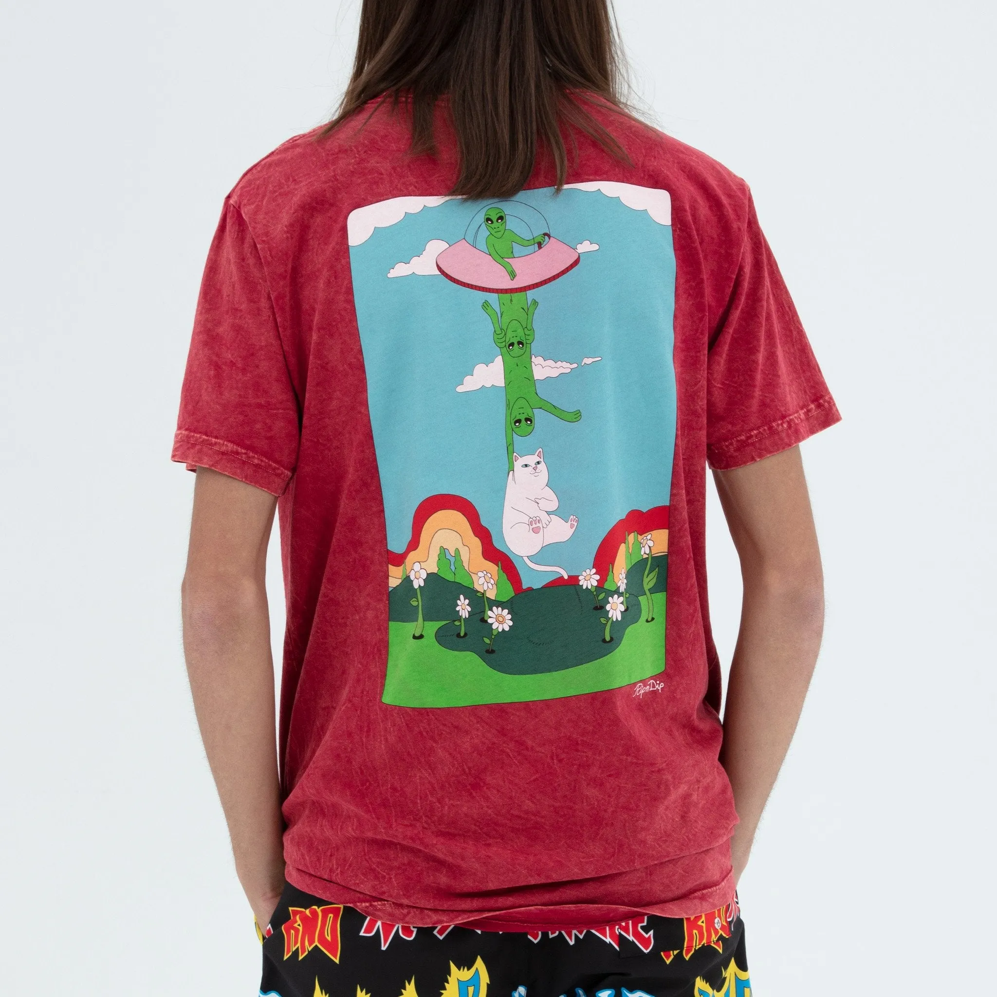 Abduction Tee (Red Mineral Wash)