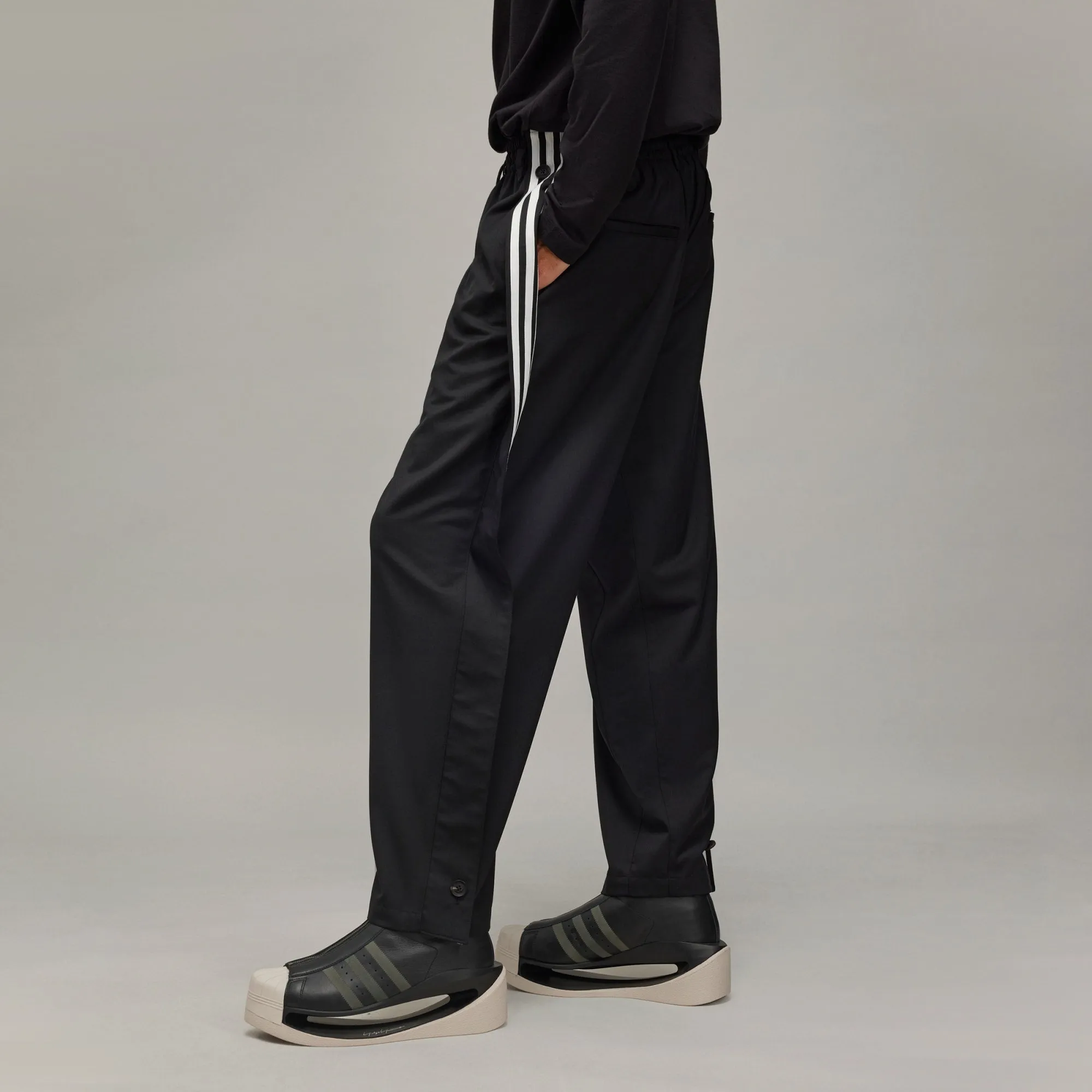 adidas Y-3 Refined Wool 3-Stripes Track Pants Black