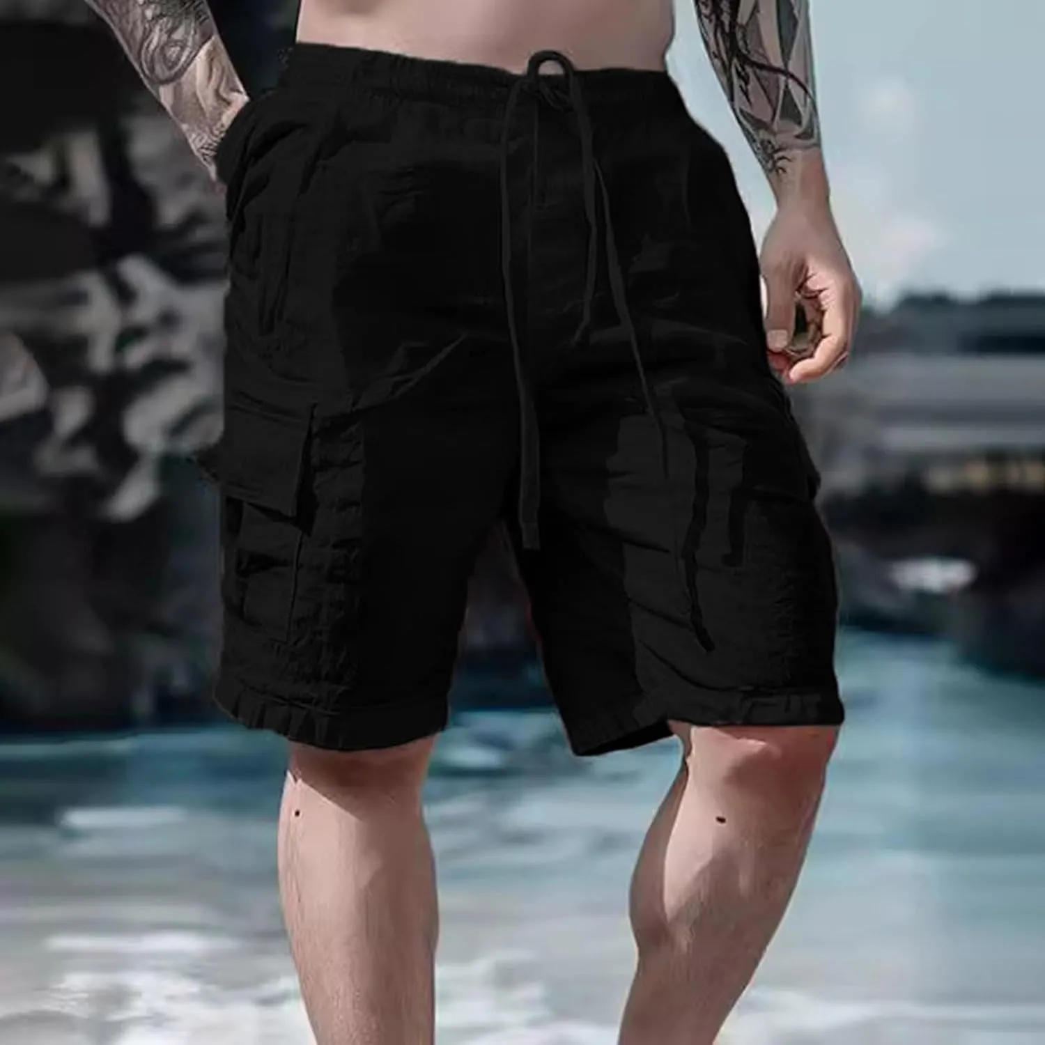 Alalaso Men Shorts Casual Men's Shorts with Deep Pockets Loose Fit Casual Shorts for Running Workout Training Basketball