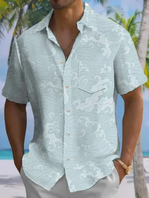 Alohadaddy Summer Waves Fresh Beach Vacation Casual Shirt