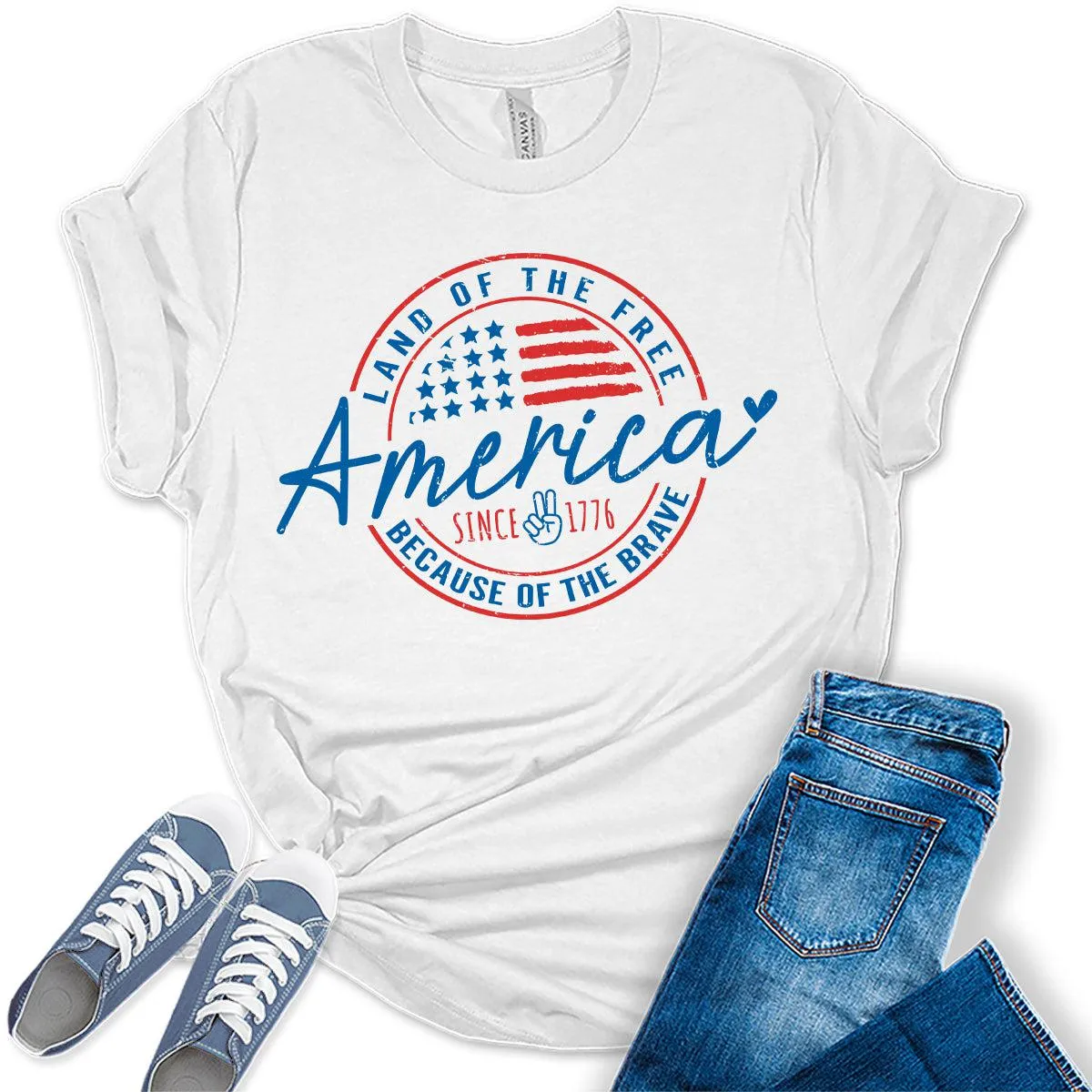 America Since 1776 Patriot Graphic Tees for  Women