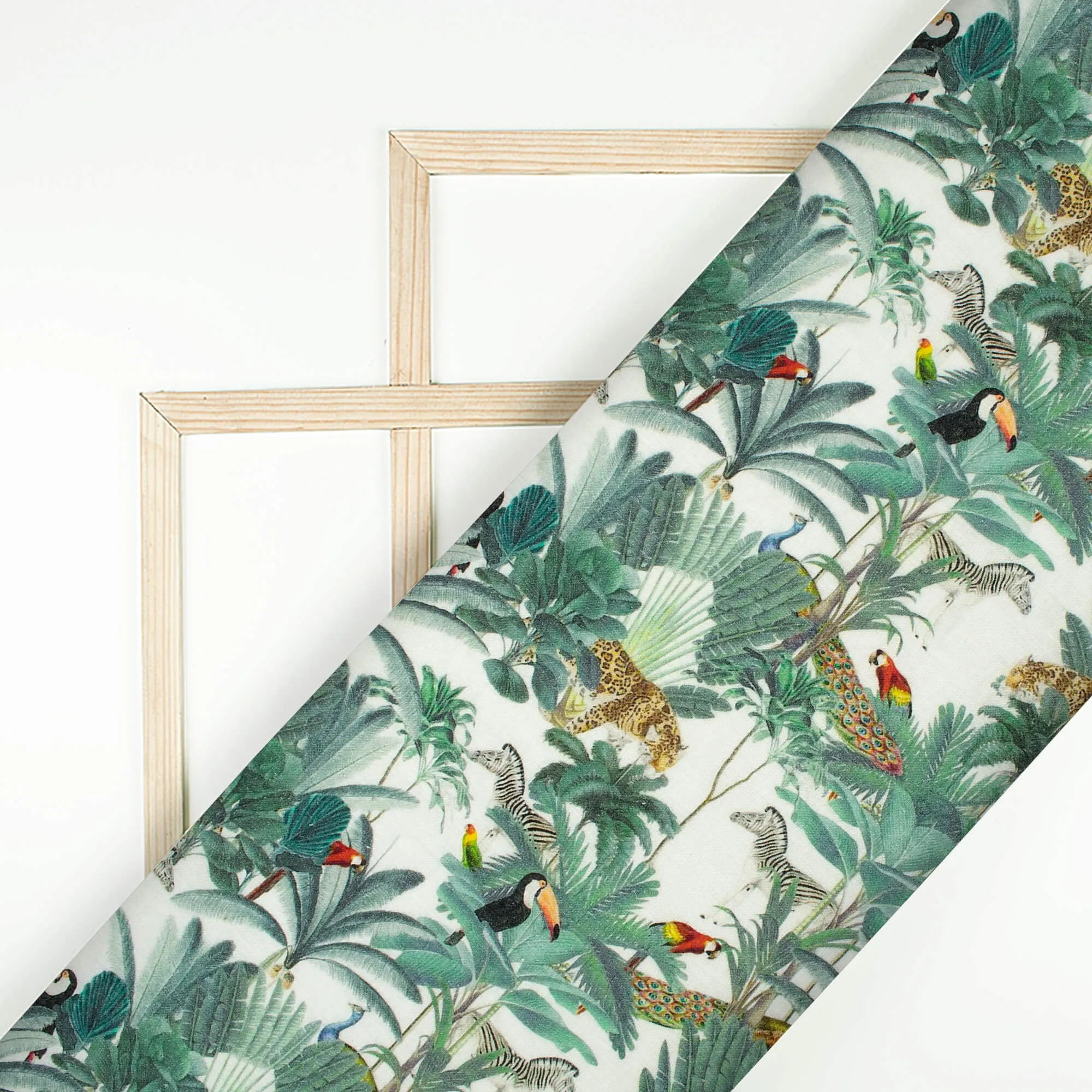 Animal Kingdom Digital Print Premium Swiss Linen Fabric