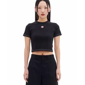 ARCHIVE BOLD (アーカイブボールド)　RED MOSS PATCHED CROP TOP (BLACK)