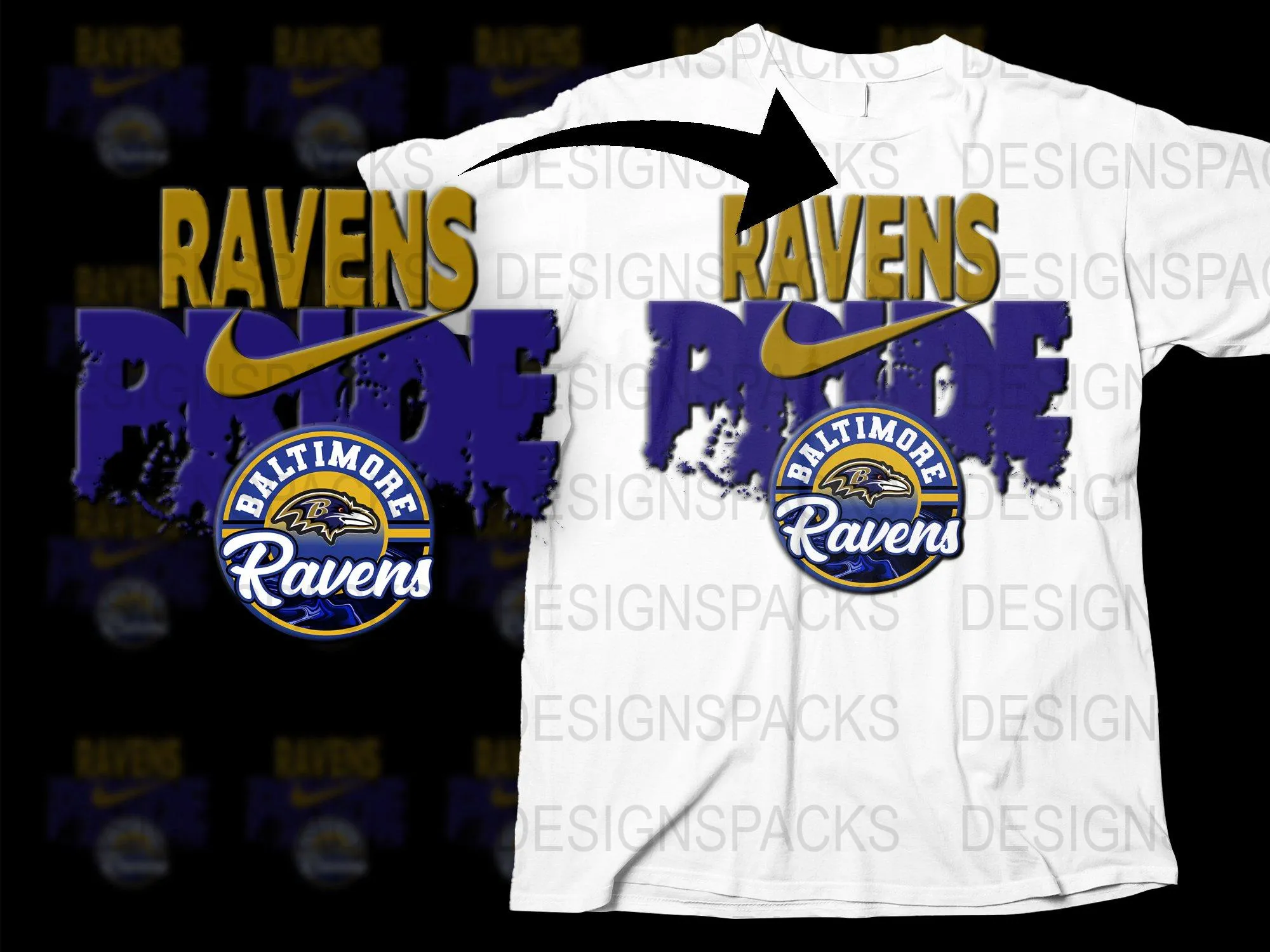 Baltimore Ravens Pride Graphic Design Png Digital Download