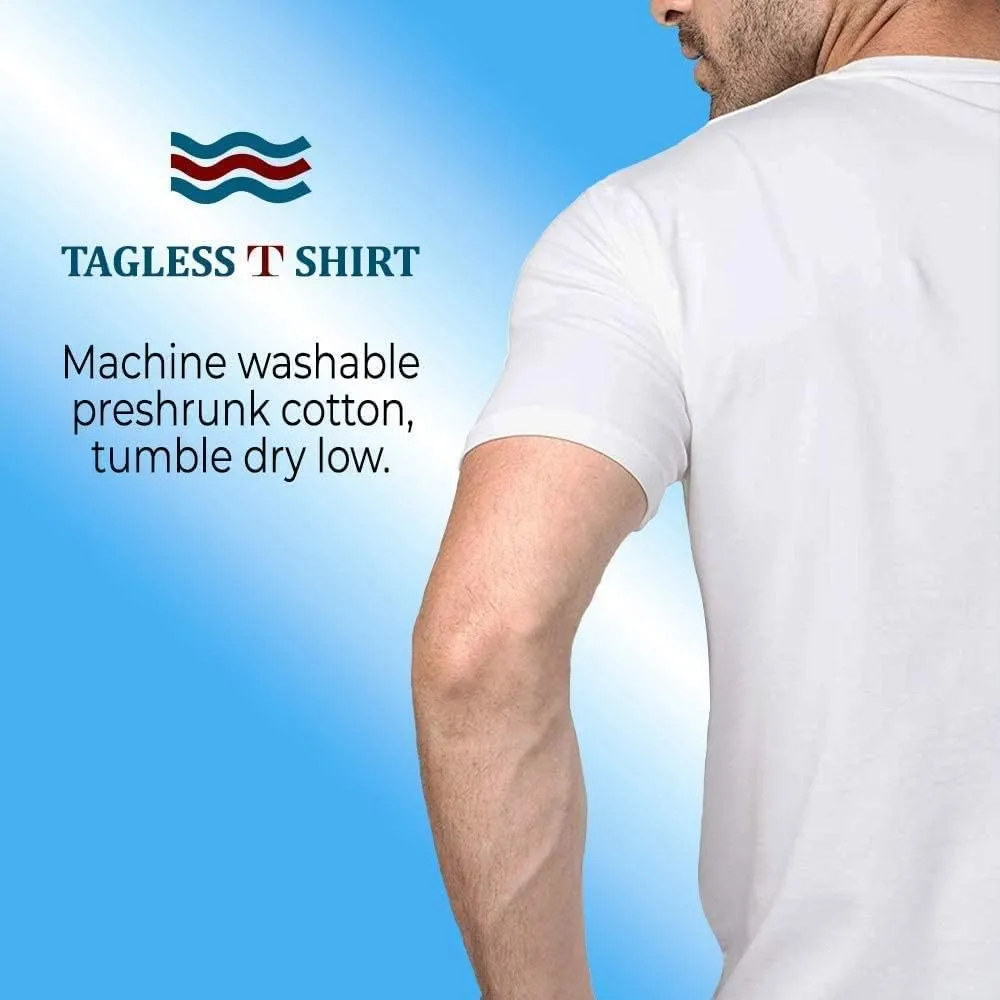 BILLIONHATS 12 Pack Plus Size Men Cotton White T-Shirt Bulk Big Tall Short Sleeve Lightweight Tees