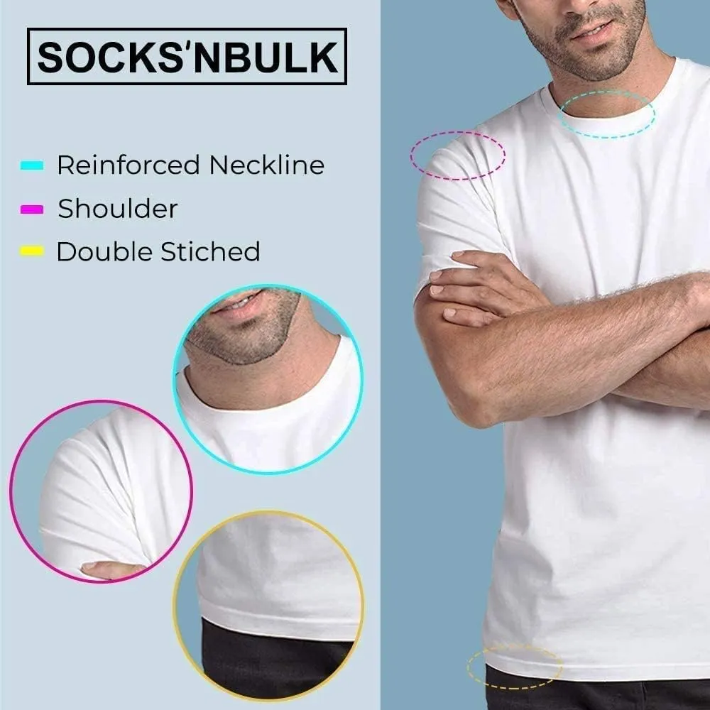 BILLIONHATS 12 Pack Plus Size Men Cotton White T-Shirt Bulk Big Tall Short Sleeve Lightweight Tees