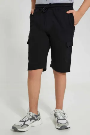 Black Side Pocket Active Short