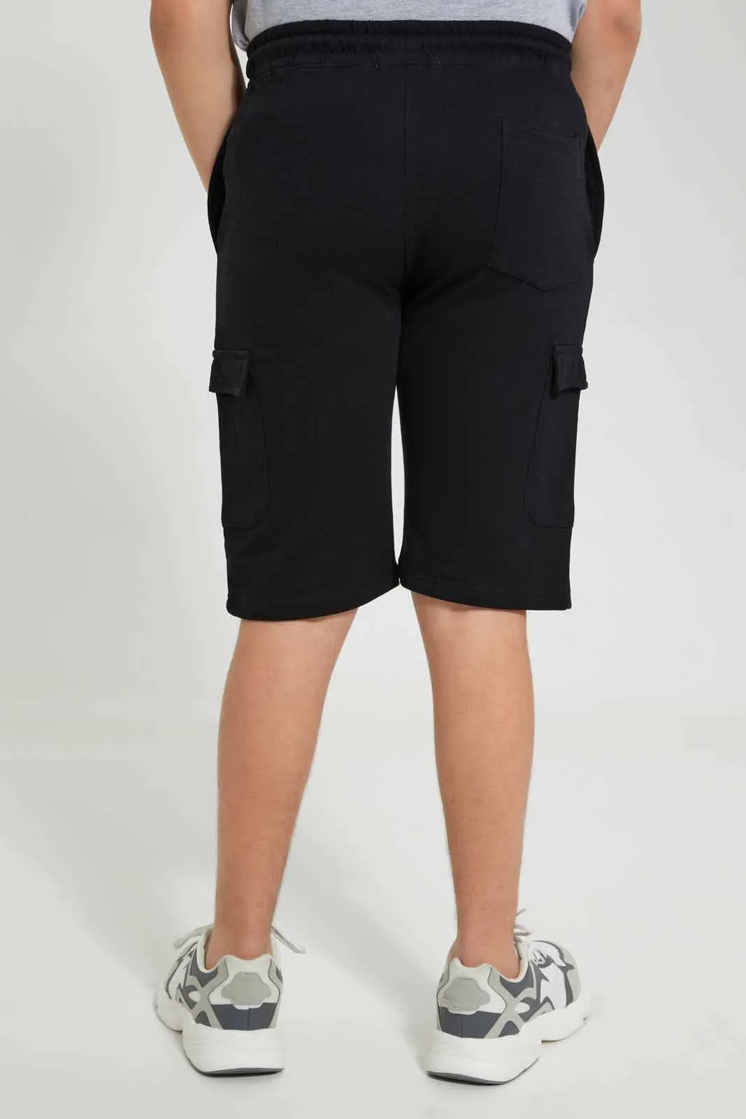 Black Side Pocket Active Short