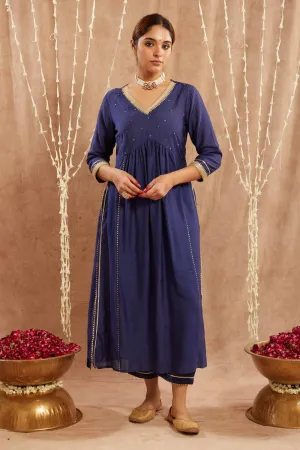 Blue Charm Kurta With Pants