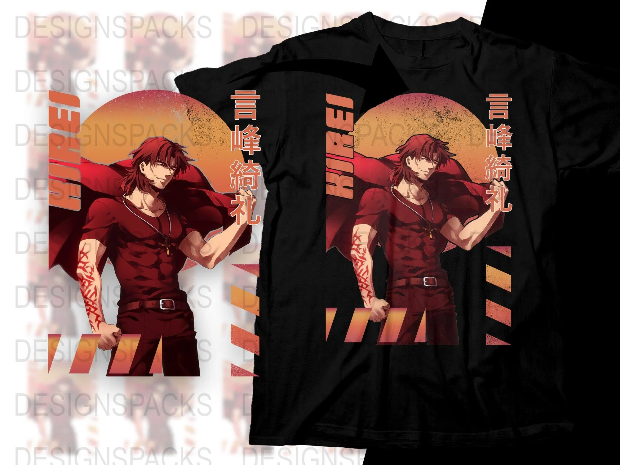 Bold Kirei Anime Design Art Png Digital Download