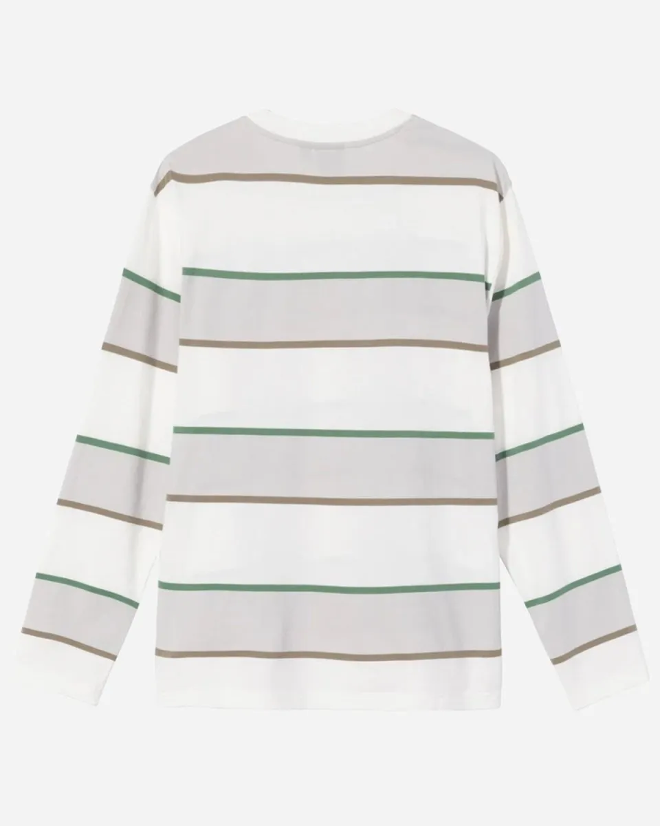 Bold Stripe LS Crew - Bone