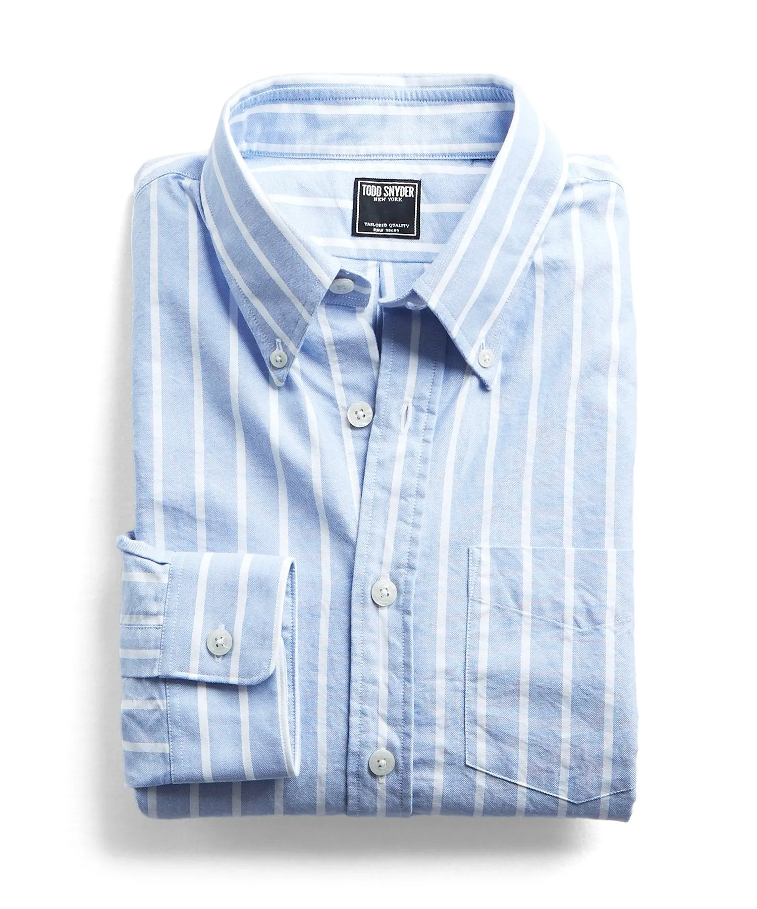 Bold Stripe Oxford Shirt in Light Blue