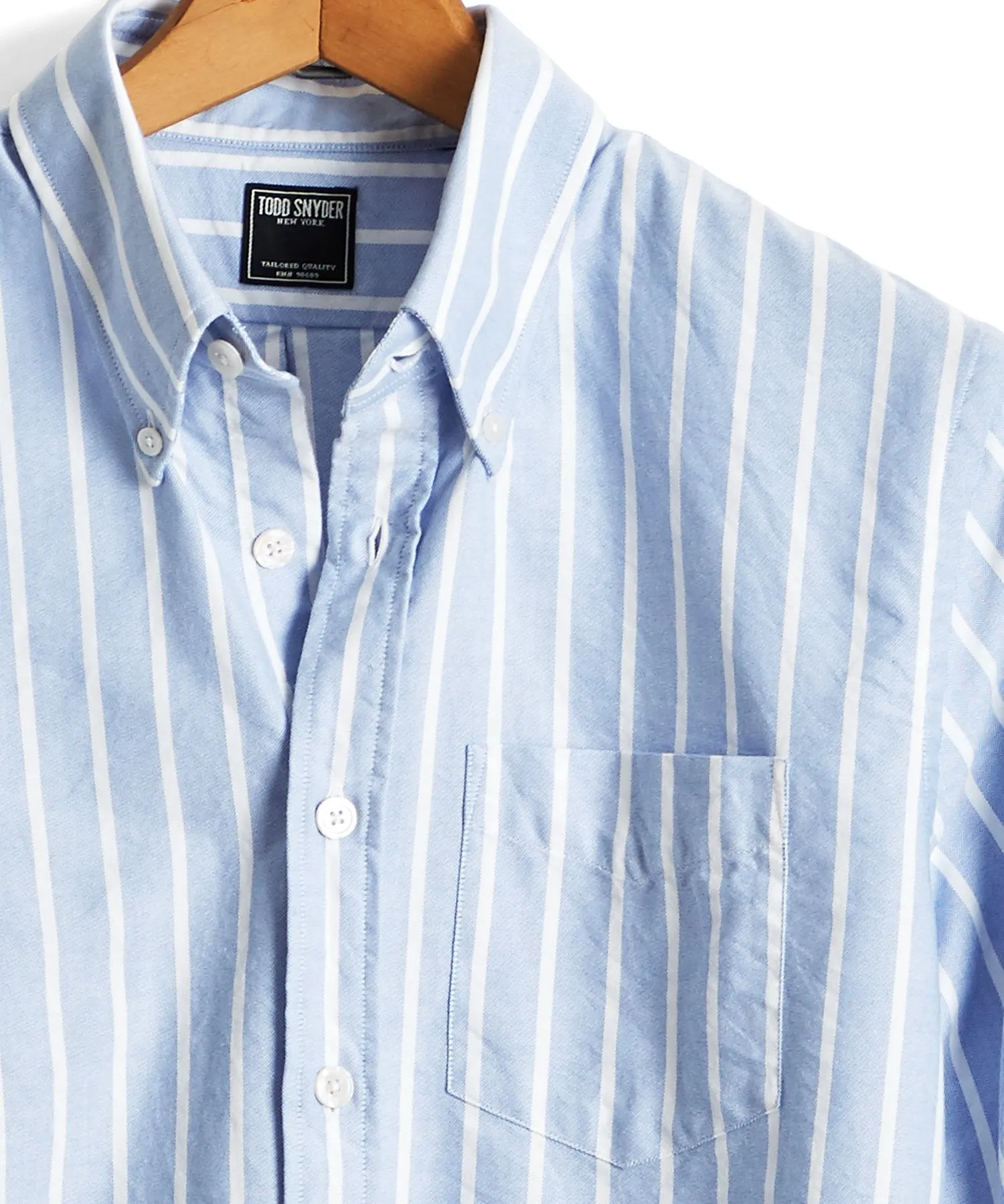 Bold Stripe Oxford Shirt in Light Blue