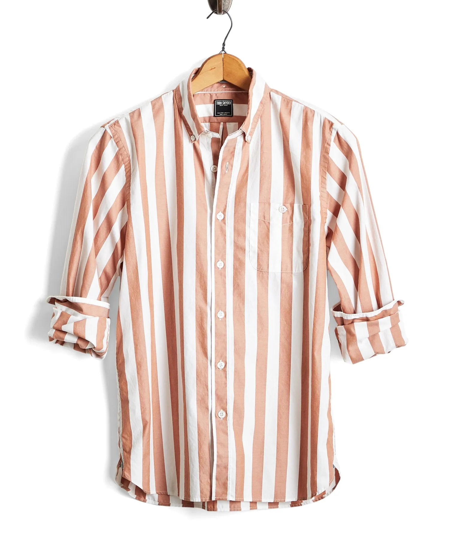 Camel Bold Stripe Oxford Shirt