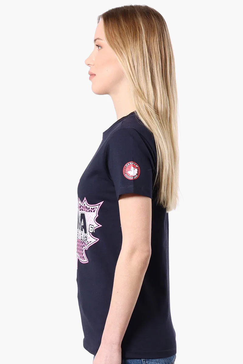 Canada Weather Gear Leaf Logo Print Tee - Navy