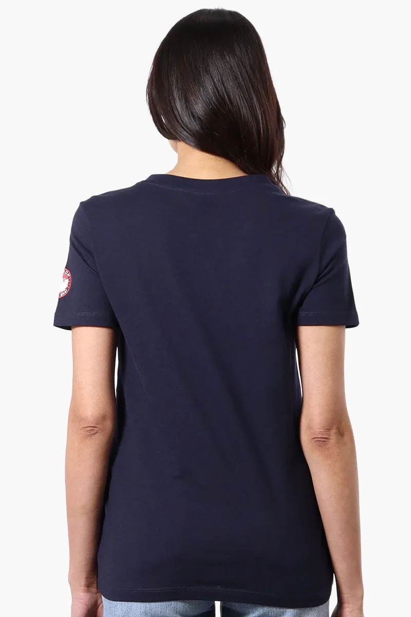 Canada Weather Gear Striped Chest Logo Print Tee - Navy