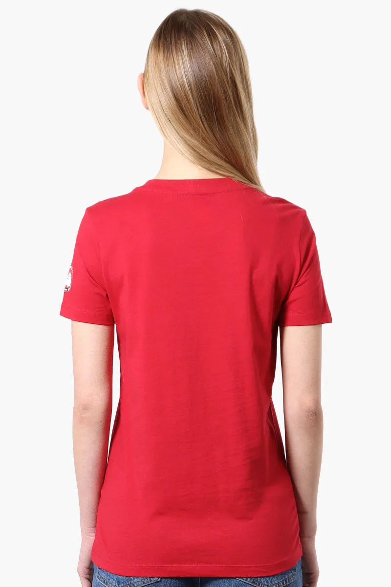 Canada Weather Gear Striped Chest Logo Print Tee - Red