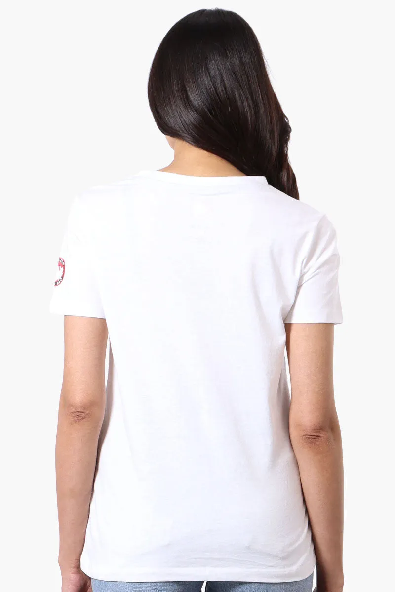 Canada Weather Gear Striped Chest Logo Print Tee - White