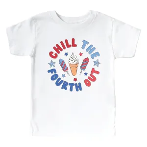 Chill The Fourth Out Kids Graphic Tee | White