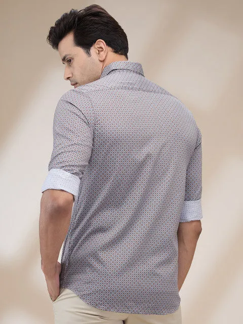Colorplus Men Brown Printed Regular Fit Cotton Printed Casual Shirt