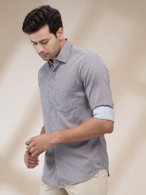 Colorplus Men Brown Printed Regular Fit Cotton Printed Casual Shirt