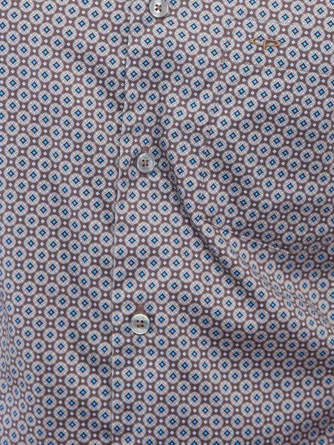 Colorplus Men Brown Printed Regular Fit Cotton Printed Casual Shirt