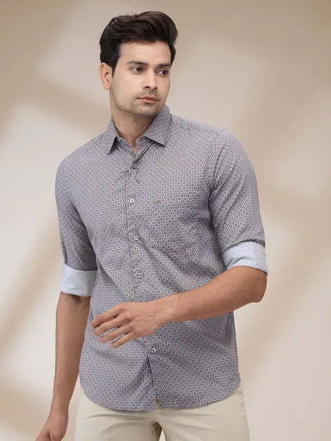Colorplus Men Brown Printed Regular Fit Cotton Printed Casual Shirt