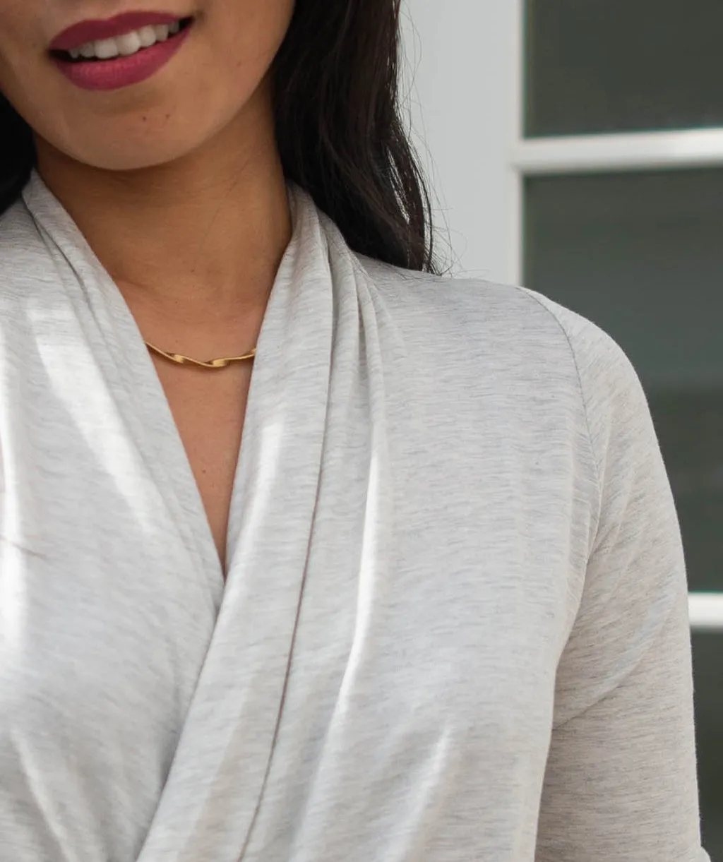 COMFORT cowl top in Light Heather