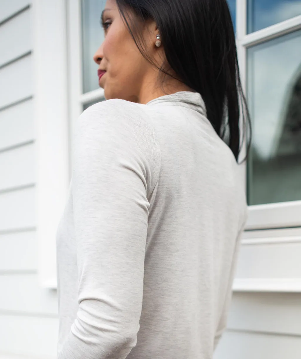 COMFORT cowl top in Light Heather