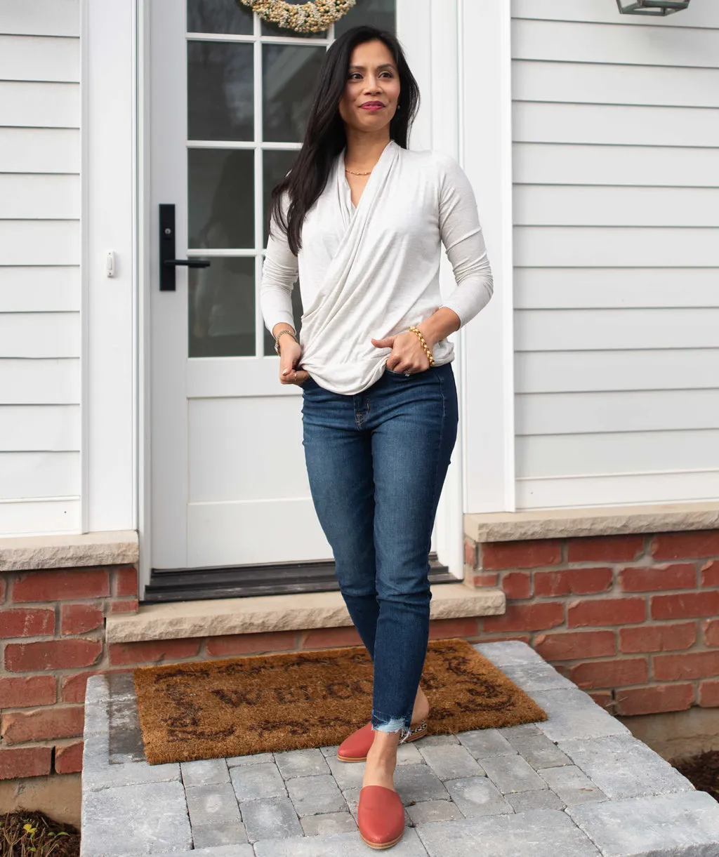 COMFORT cowl top in Light Heather
