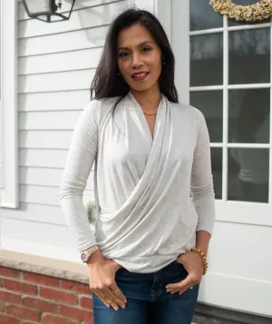 COMFORT cowl top in Light Heather
