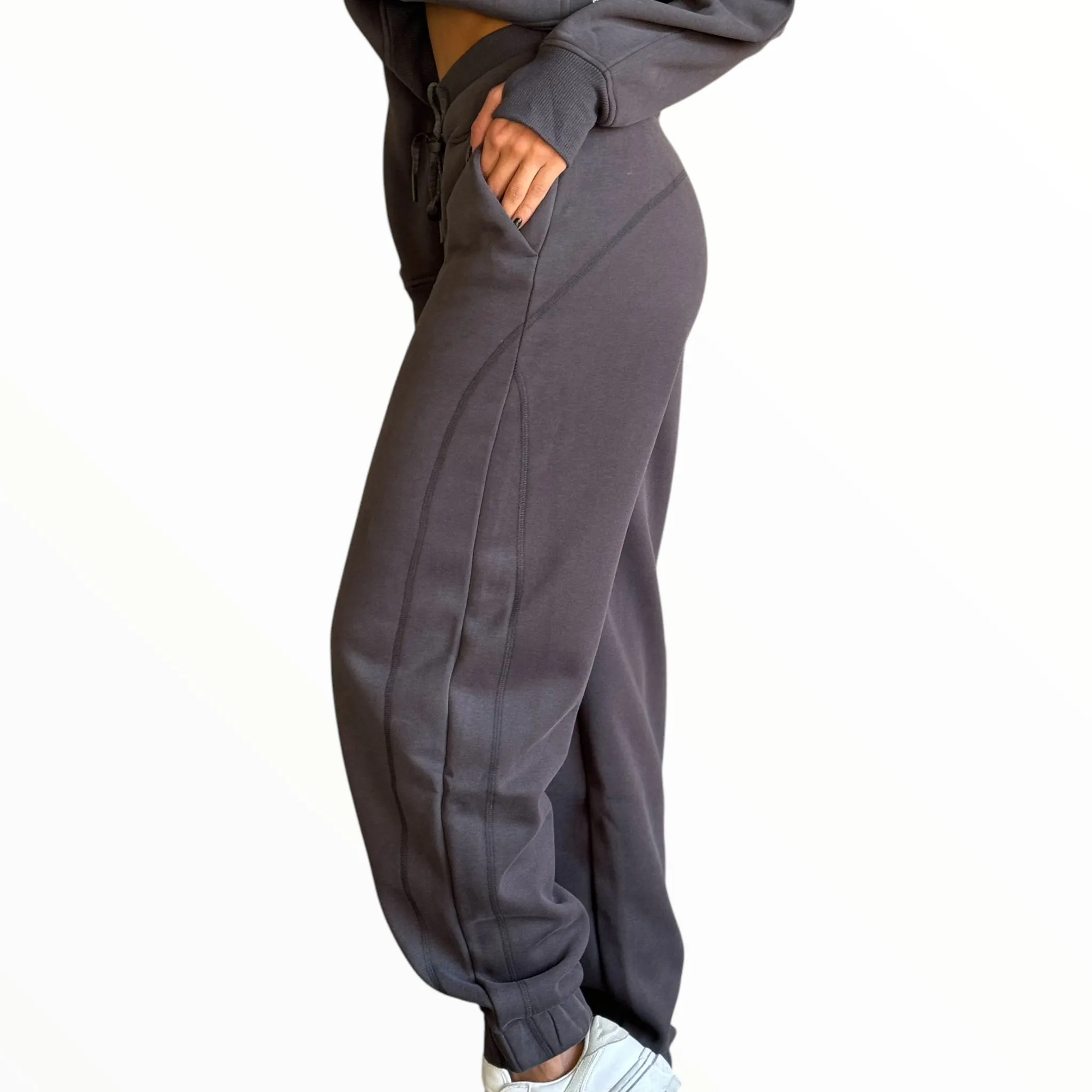 Comfy Edge Fleece Set - Graphite Grey