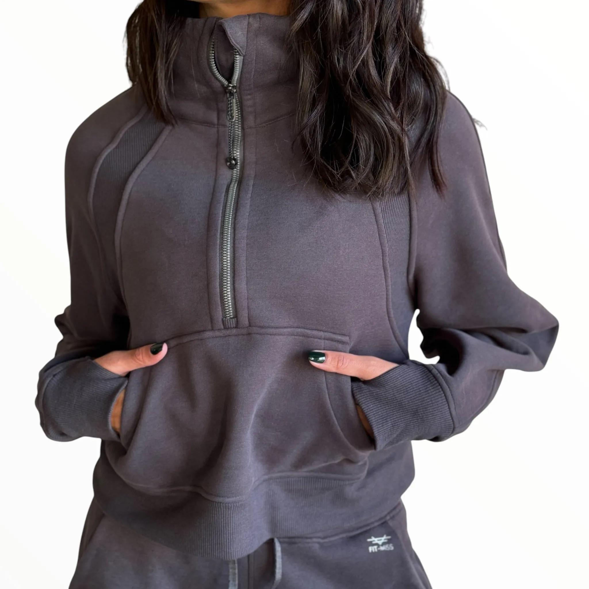 Comfy Edge Fleece Set - Graphite Grey