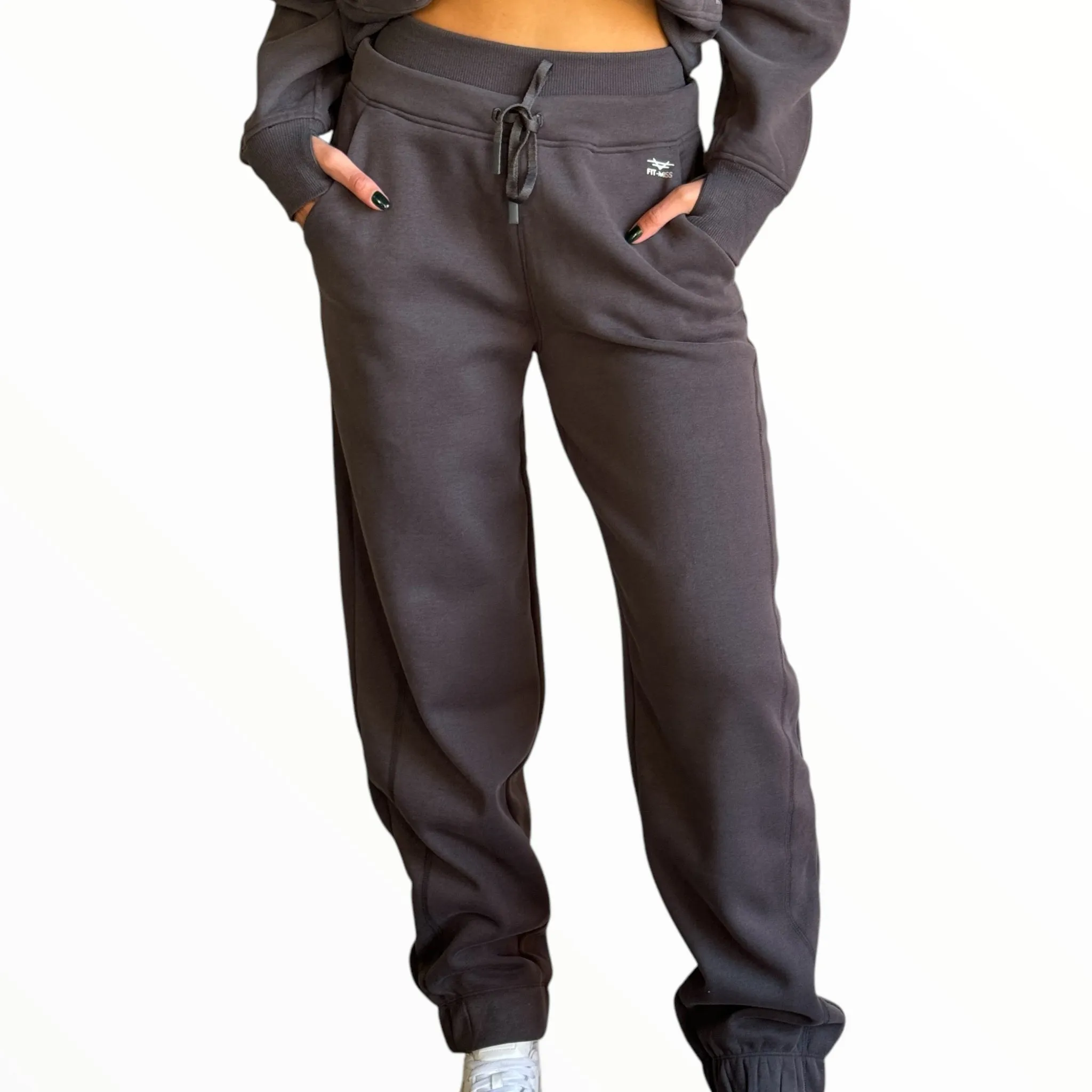 Comfy Edge Fleece Set - Graphite Grey